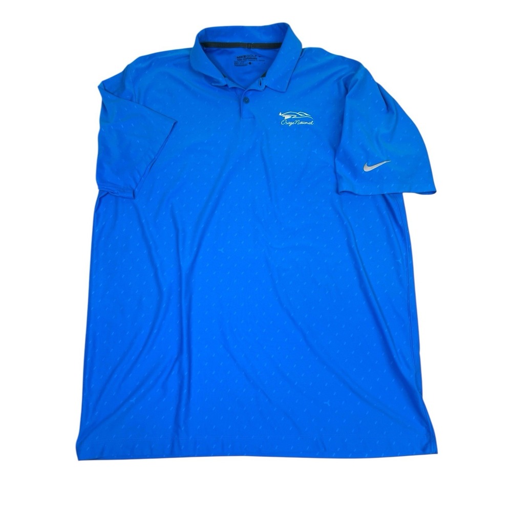 NIKE GOLF Tour Performance Dri-Fit Polo Mens‎ Size L Blue Osage National